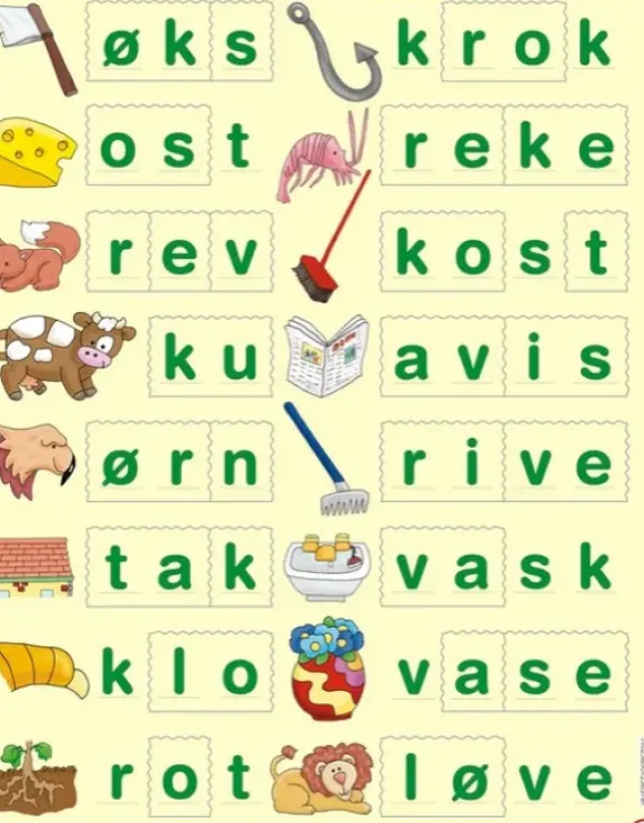 Puzzle Cadre - Lær å lese (små bokstaver) (en Norvégien)
