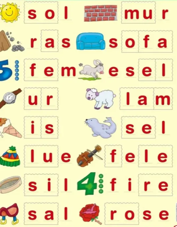 Puzzle Cadre - Lær å lese (små bokstaver) (en Norvégien)