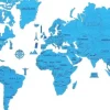Puzzle en Bois - Carte du Monde XL (Cyan)