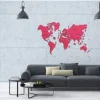 Puzzle en Bois - Carte du Monde XXL (Corail)
