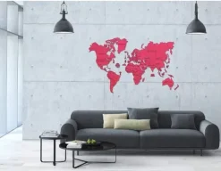 Puzzle en Bois - Carte du Monde XXL (Corail)