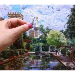 Puzzle en Bois Découpé à la Main - Manuel Garcia Y Rodriguez - Le Bassin D'Alcazar