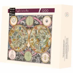 Puzzle en Bois Découpé à la Main - Planisphère Céleste
