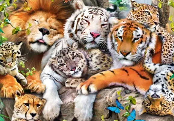 Puzzle en Bois - Wild Cats in the Jungle