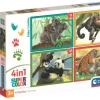 Puzzle 4 En 1 - Maman Bébé Animaux