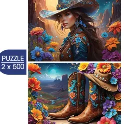 2 Puzzles - Cowgirl and Boots - Far West Collection