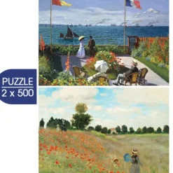 2 Puzzles - L'Art de Monet : Terrasse à Sainte-Adresse, 1867 - Coquelicot, 1873