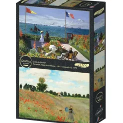 2 Puzzles - L'Art de Monet : Terrasse à Sainte-Adresse, 1867 - Coquelicot, 1873