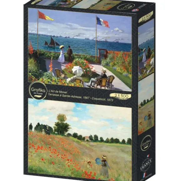 2 Puzzles - L'Art de Monet : Terrasse à Sainte-Adresse, 1867 - Coquelicot, 1873