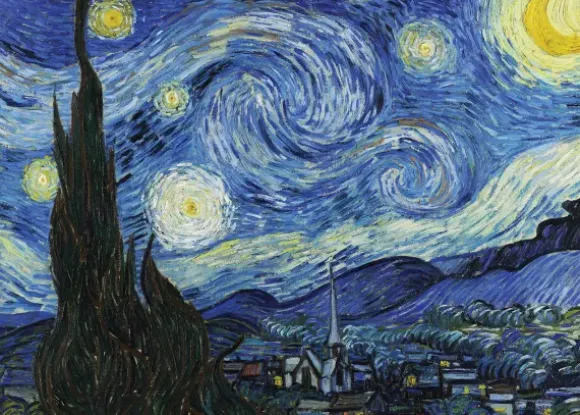2 Puzzles - L'Art de Van Gogh : La Nuit étoilée, 1889 - Maison à Auvers, 1890