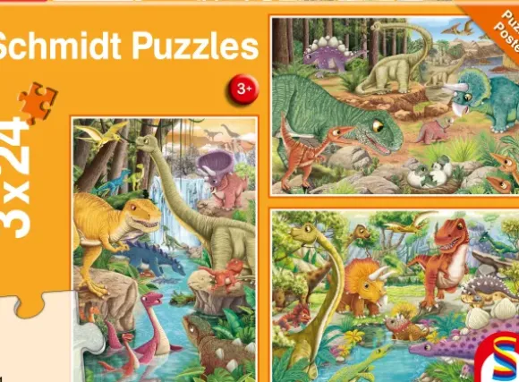 3 Puzzles - Les Dinosaures s'Amusent