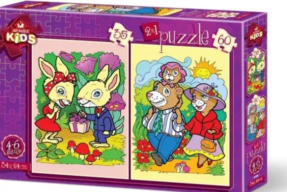 2 Puzzles - Les Lapins et la Famille Ours