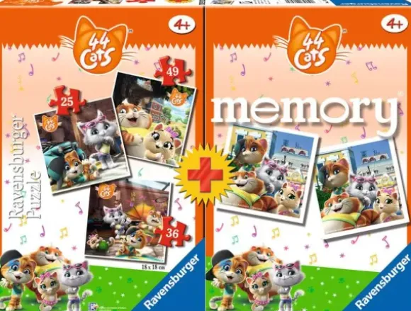3 Puzzles + Memory - 44 Cats