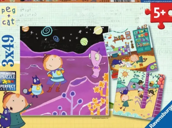 3 Puzzles - Peg + Cat
