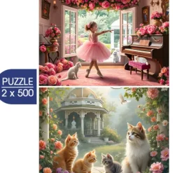 2 Puzzles - Petite Ballerine et Jardin Romantique