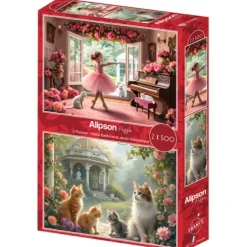 2 Puzzles - Petite Ballerine et Jardin Romantique