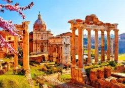 Roman Ruins in Spring, Italy