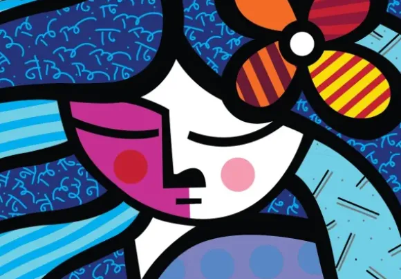 Romero Britto - Romero Britto - Girl with flower