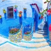 Rue Turquoise à Chefchaouen, Maroc