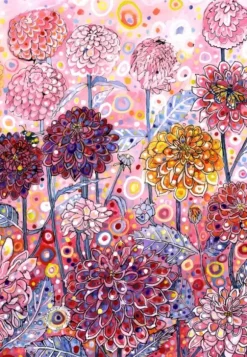 Sally Rich - Pink Dahlias