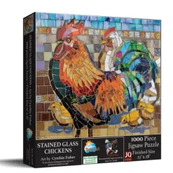 Stained Glass Chickens