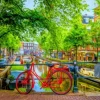 The Red Bike in Amsterdam