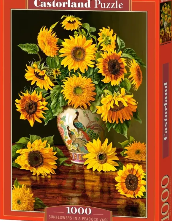 Tournesols dans un Vase en Forme de Paon