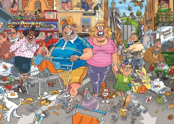 Wasgij Original 46 - Frénésie d'achat dans l'allée centrale ! (1000 pieces)